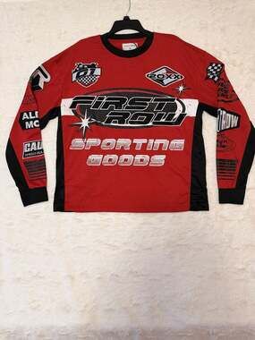 First Row Speed Rules Sporting Goods Red Moto Jersey M